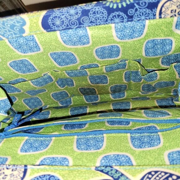 GUC Vera Bradley Retired Blue/Green Doodle Daisy Handbag - Picture 9 of 9